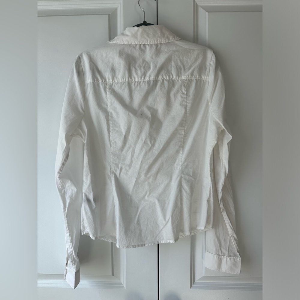 PAIGE Women’s Alera Pleated Button Down Shirt in White (Size L) - Picture 5 of 11